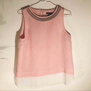 Sleeveless blouse with sequin collar - small